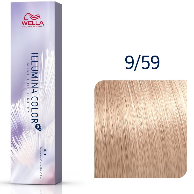 Wella Professionals Vopsea de par permanenta Illumina Color Me+ 9/59 blond luminos mahon albastru 60ml