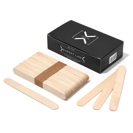 Cupio Spatule mari de lemn pentru epilat Expert Line M 50buc