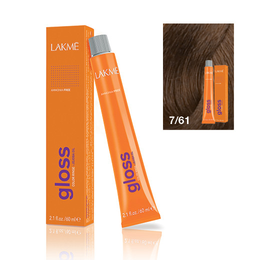 Lakme Gloss vopsea de par demi-permanenta blond mediu castaniu cenusiu 7/61 60 ml