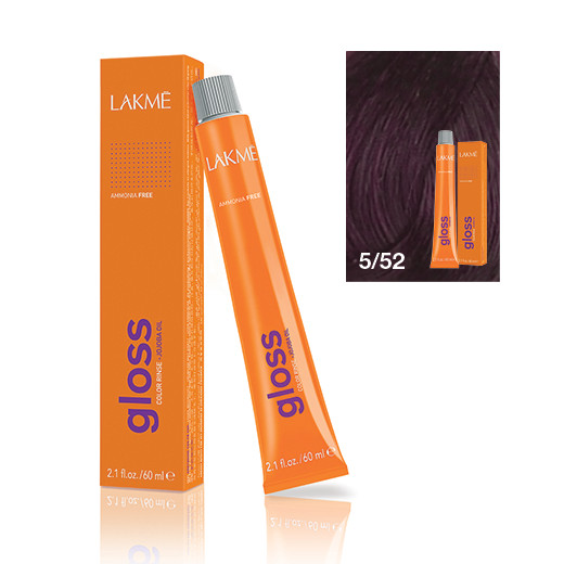 Lakme Gloss vopsea de par demi-permanenta saten deschis mahon violet 5/52 60 ml 5/52 imagine noua marillys.ro