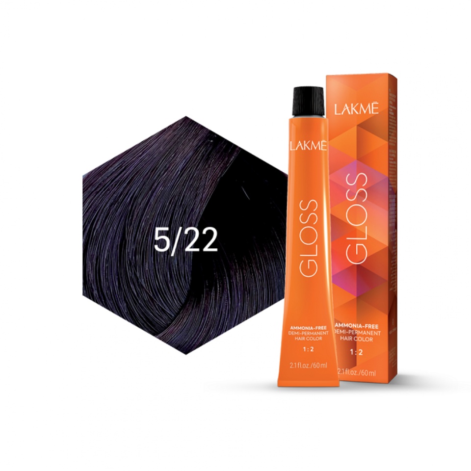 Lakme Vopsea de par demipermanenta 5/22 saten violet Gloss 60ml
