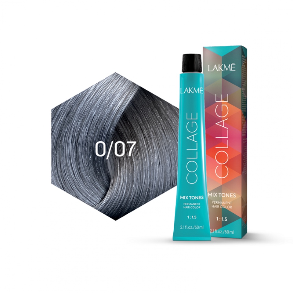 Lakme Vopsea de par permanenta 0/07 cenusiu Collage Mix Tone 60ml