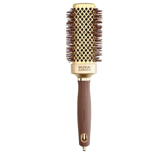 Olivia Garden Perie patrata pentru par 30mm Expert Blowout Straight Wavy Bristles Gold&Brown
