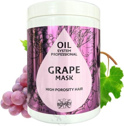 Ronney Professional Masca pentru par foarte poros Oil System Grape 1000ml