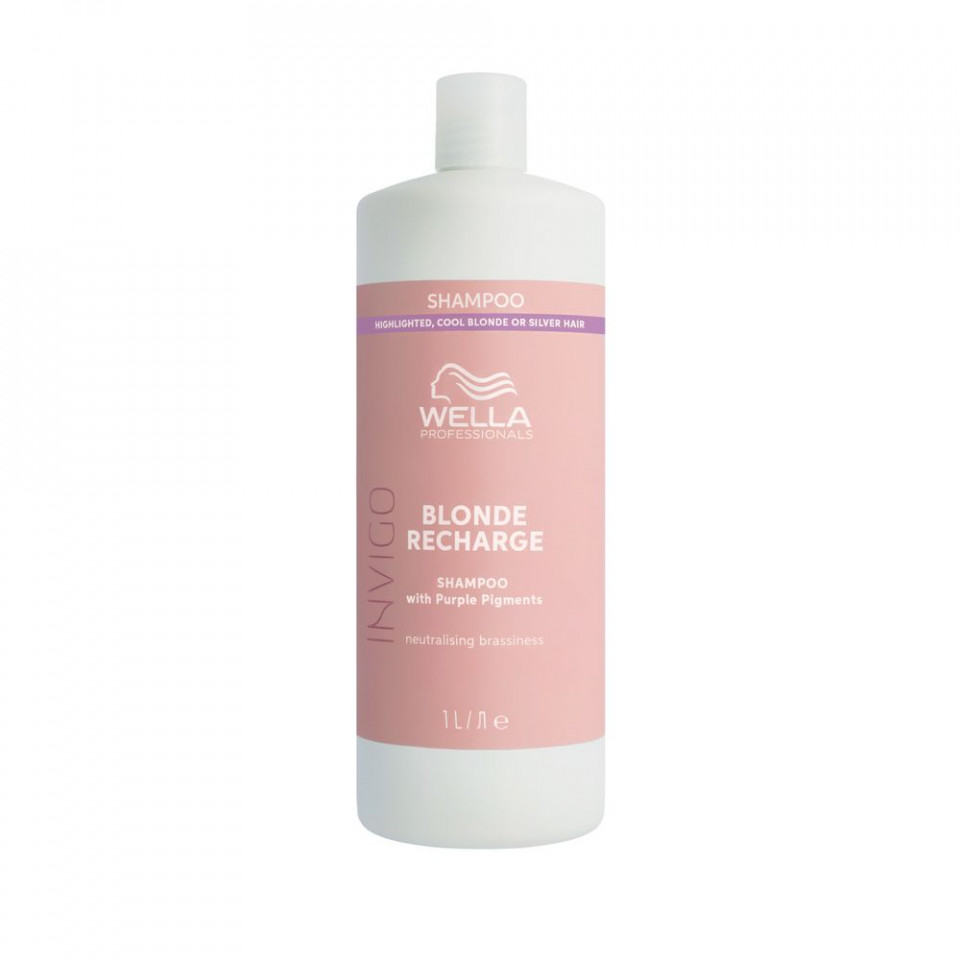 Wella Professionals Sampon cu pigment violet pentru par blond Invigo Blonde Recharge 1000ml