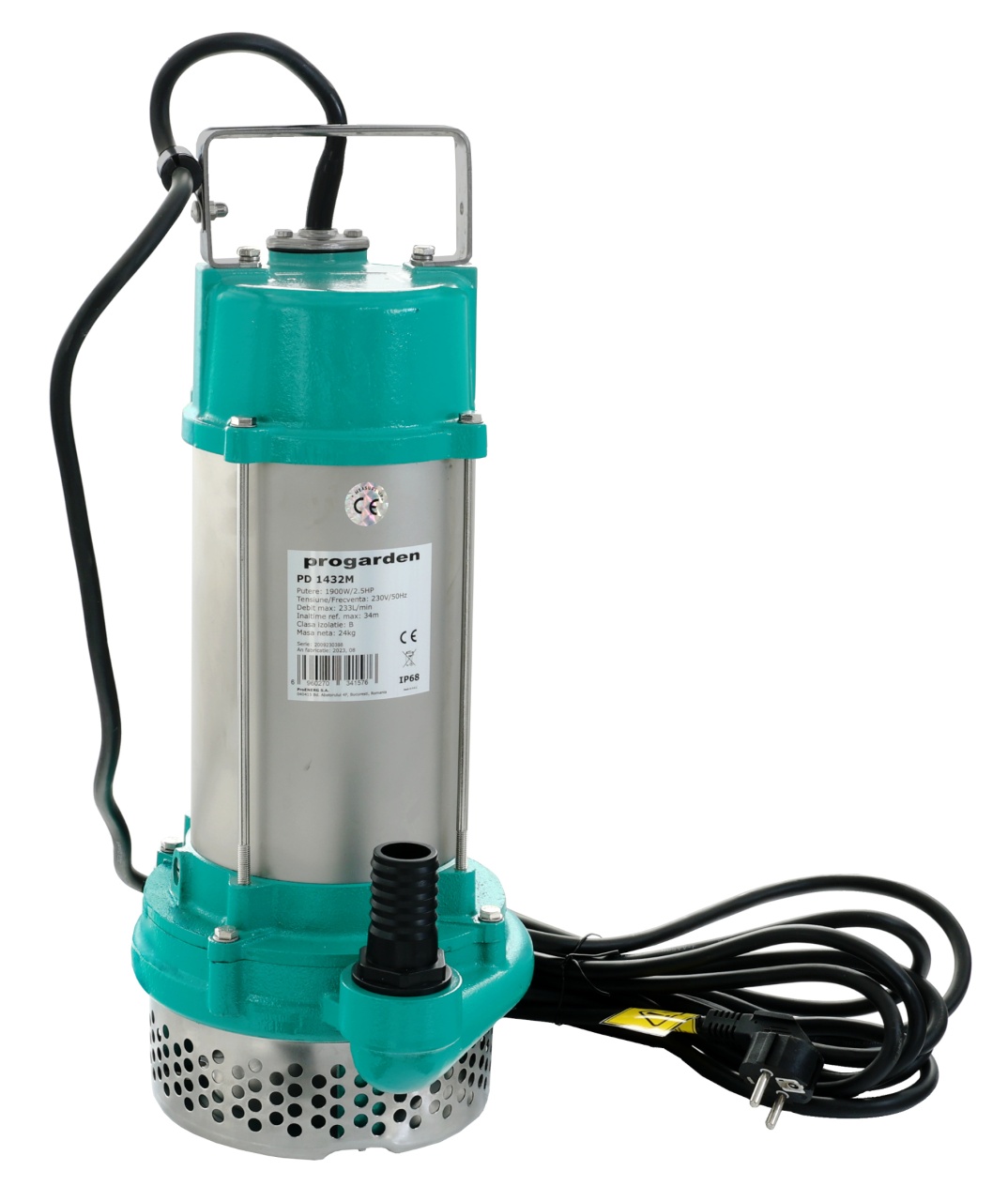 Pool, Fountain & Pond Pumps ProGARDEN PD 1432M Pompa drenaj 1.25", 1.9kW, apa murdara, 233L/min, 34m