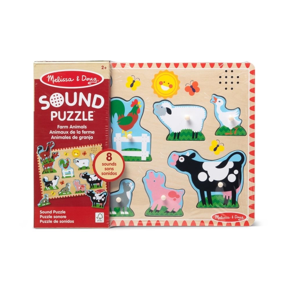 imperios Puzzle din lemn cu sunete Melissa & Doug Spin Master - Animale de la Fermă 2 Ani+