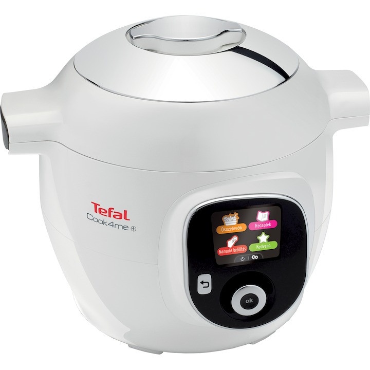 imperios (Resigilat) Multicooker inteligent cu gatire sub presiune Tefal Cook4Me CY851130, 1600W, 6l, Alb