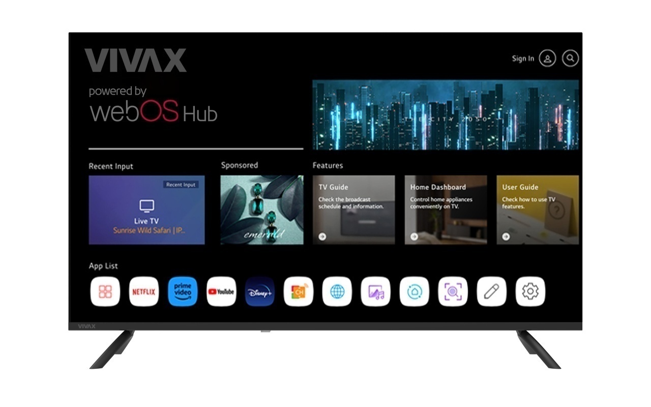 imperios (Resigilat)Televizor Smart VIVAX LED 43LE110WO, Diagonală 109 cm, Smart, Full HD, Clasa E, Bluetooth, WiFi, CI+ (Model 2025), Negru