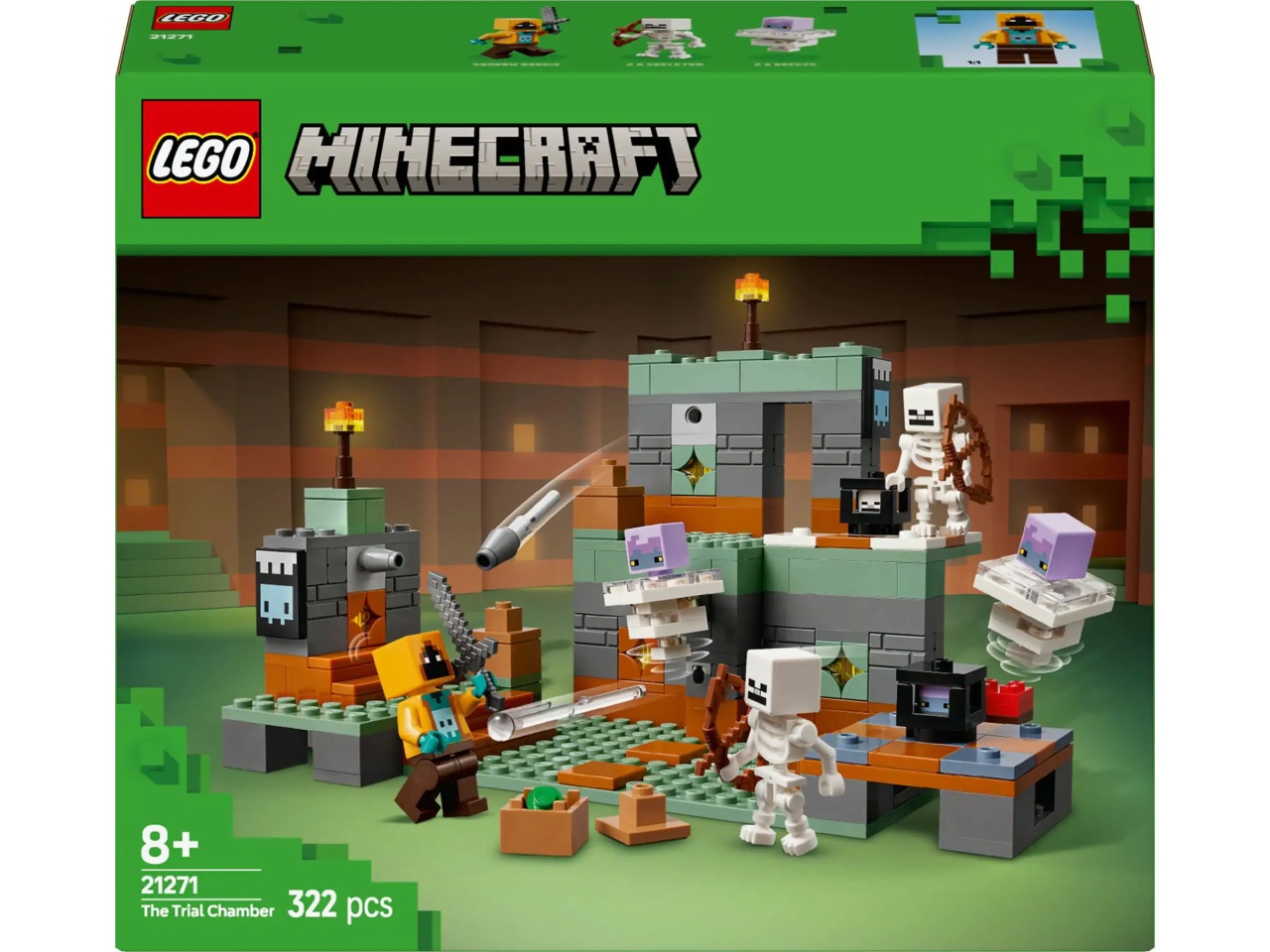 Toys LEGO Minecraft - The Trial Chamber 21271, 322 piese, 8 ani+