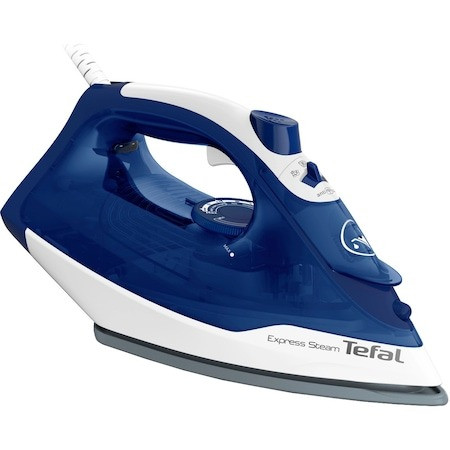 imperios Fier de calcat Tefal Express Steam FV2838E0, 2400W, jet de abur 180 g/min, abur variabil 0-40 g/min, 270 ml, functie anticalcar, alb/albastru