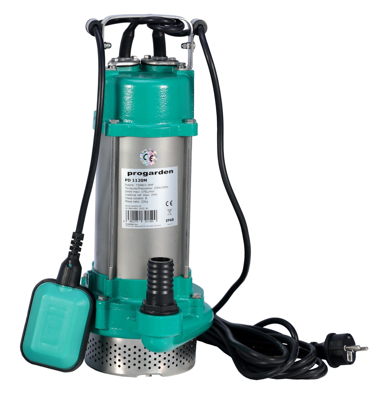 Pool, Fountain & Pond Pumps ProGARDEN PD 1120M Pompa drenaj 1.25", 750W, apa murdara, 175L/min, 24m, plutitor