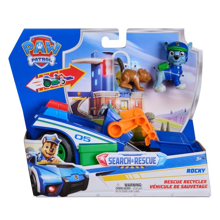 imperios Vehicul Paw Patrol Spin Master - Rocky Search & Rescue cu figurină