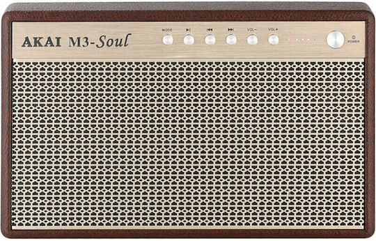 imperios Boxa Portabila Activa Akai M3 Soul Coffee, 20W, Bluetooth, USB, Aux in, functie incarcare dispozitive mobile, Maro + Bej