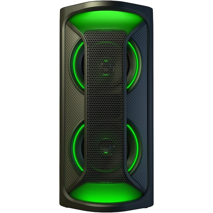 imperios Boxa Portabila Activa Akai Party Speaker 200, 40W, Bluetooth, USB, Radio FM, Lumini LED, Negru