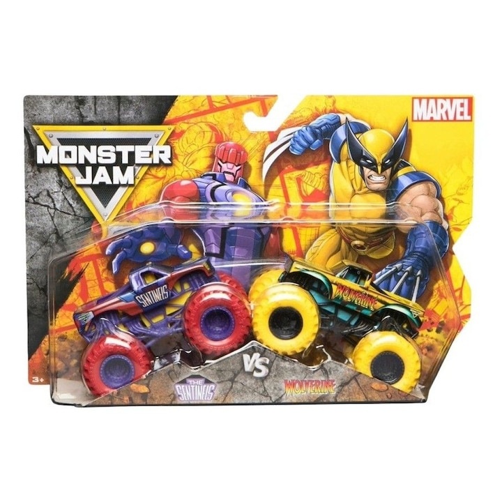 imperios Set mașinuțe metalice Monster Jam Spin Master - The Sentinels vs Wolverine 1:65