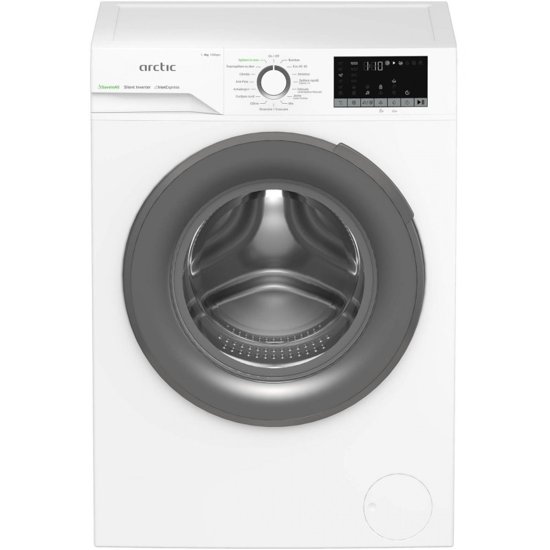 imperios Masina de spalat rufe Arctic APLM2WFSU28211WG, 8 Kg, 1200 RPM, Motor Silent Inverter, Drum Clean+Steam, Child Lock, Anticrease, Digital Display,