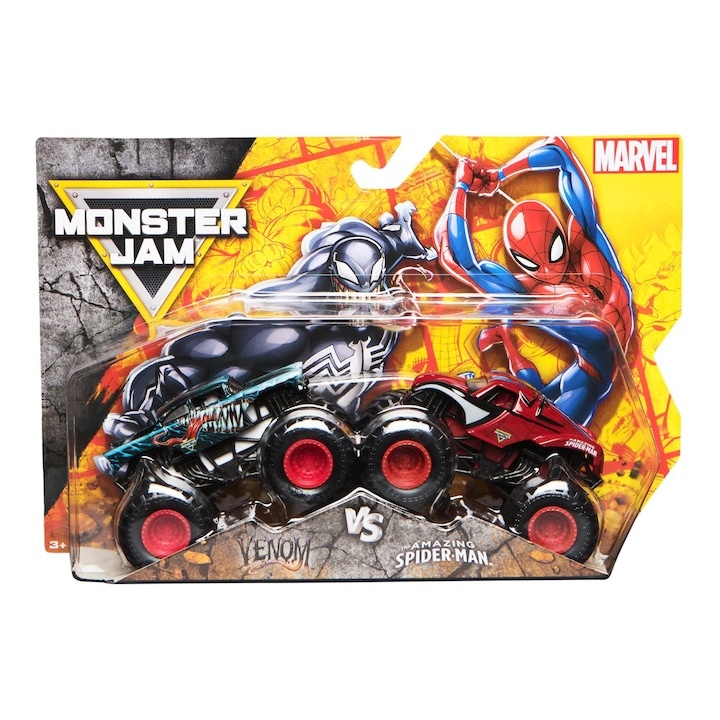 imperios Set mașinuțe metalice Monster Jam Spin Master - Venom vs Spider-Man 1:65