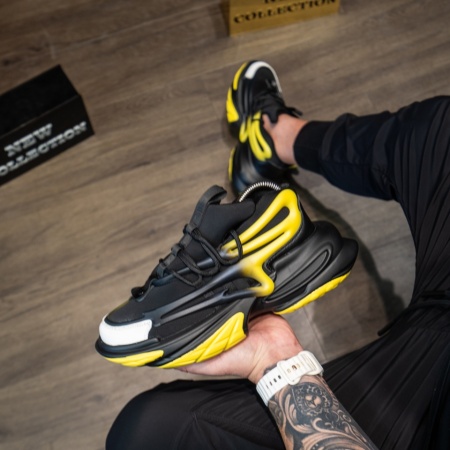 ADIDASI BARBATI SNEAKERS BLACK-YELLOW ABBM6(063) (MĂRIME: 43)