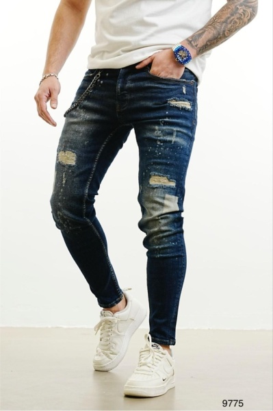 BLUGI MVP CU PETICE SLIM FIT DARK-BLUE BGAS1139(9775) (MĂRIME: 33)