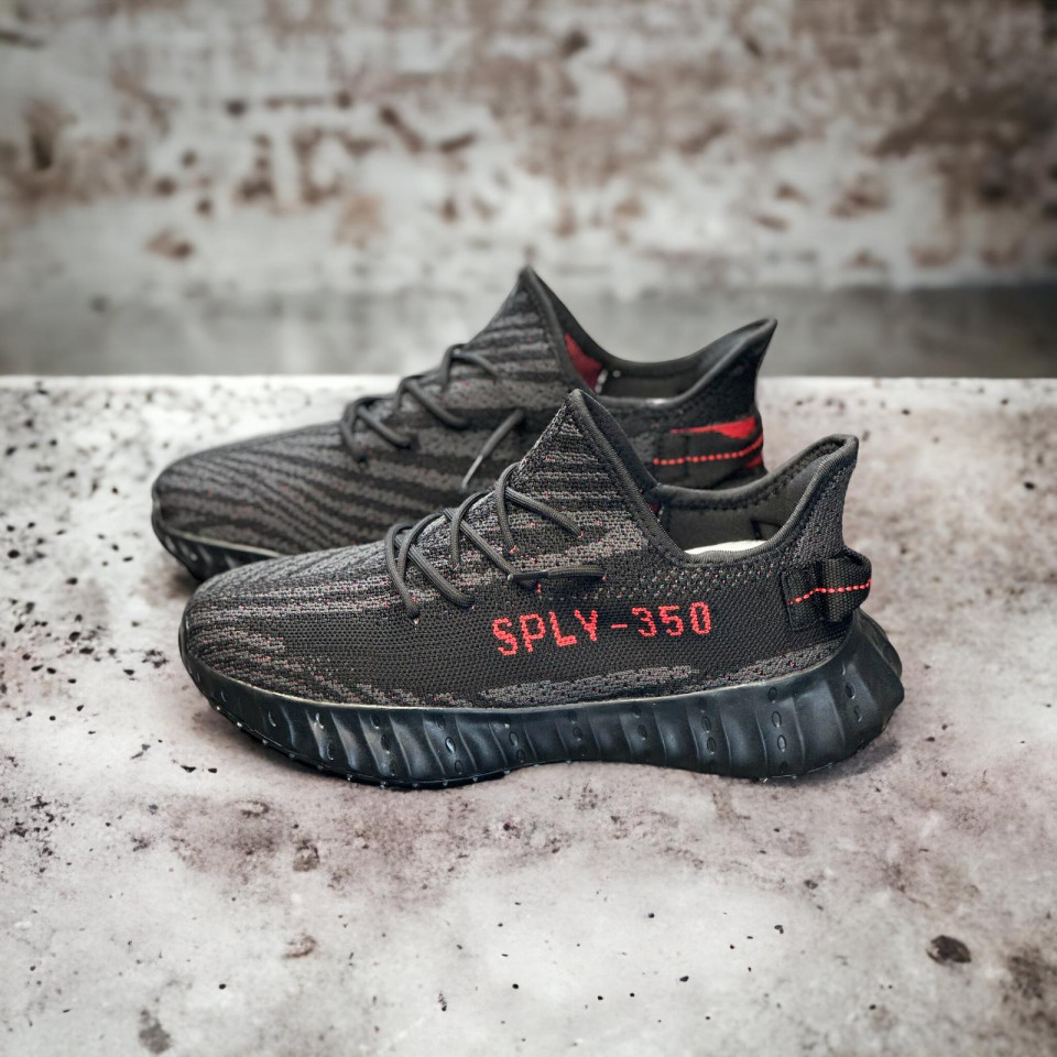 ADIDASI BARBATI YEEZY SPLY-350 BLACK-RED ABYZ4 (MĂRIME: 37)