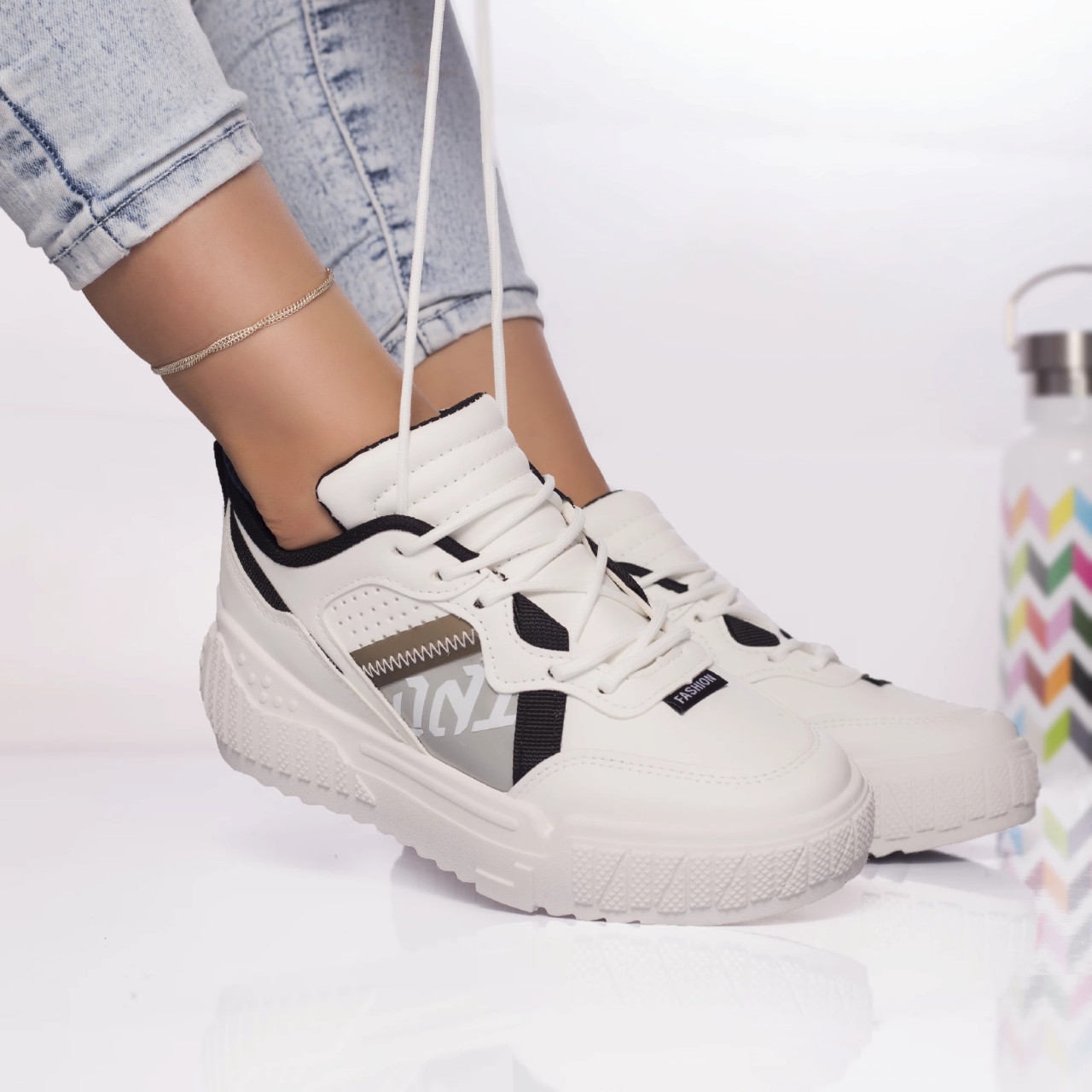 Pantofi sport catalina piele ecologica alb