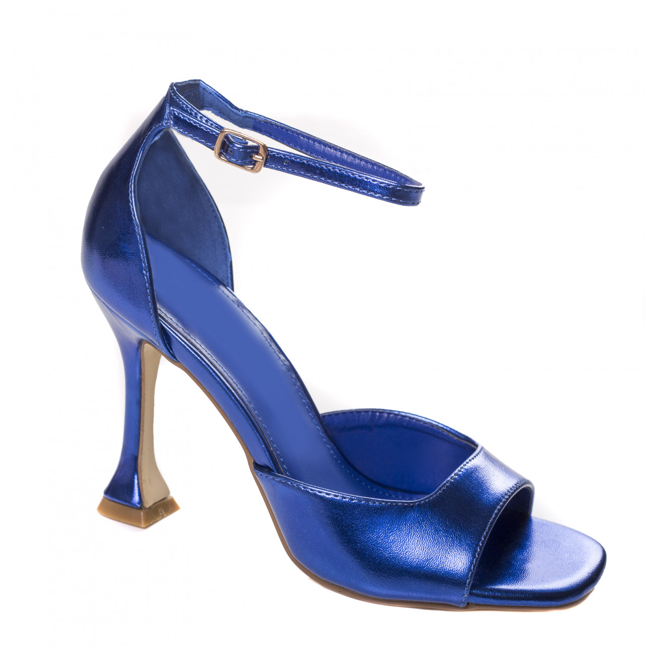 sandale dama albastre cu toc piele ecologica zada~8331