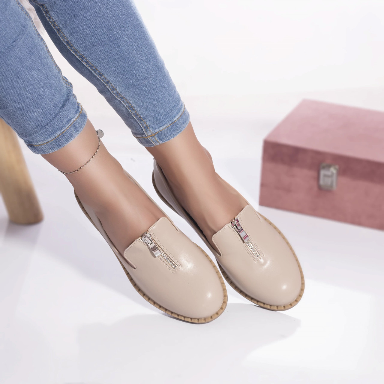 Pantofi casual mocasini wanda piele ecologica caisa