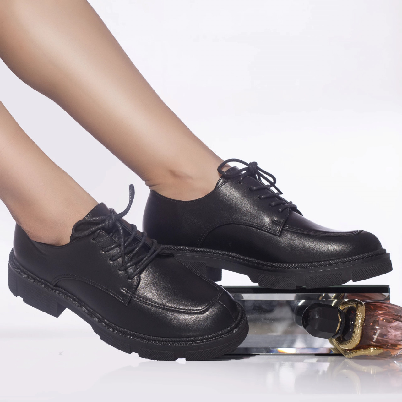 Pantofi casual genoveva piele ecologica negru