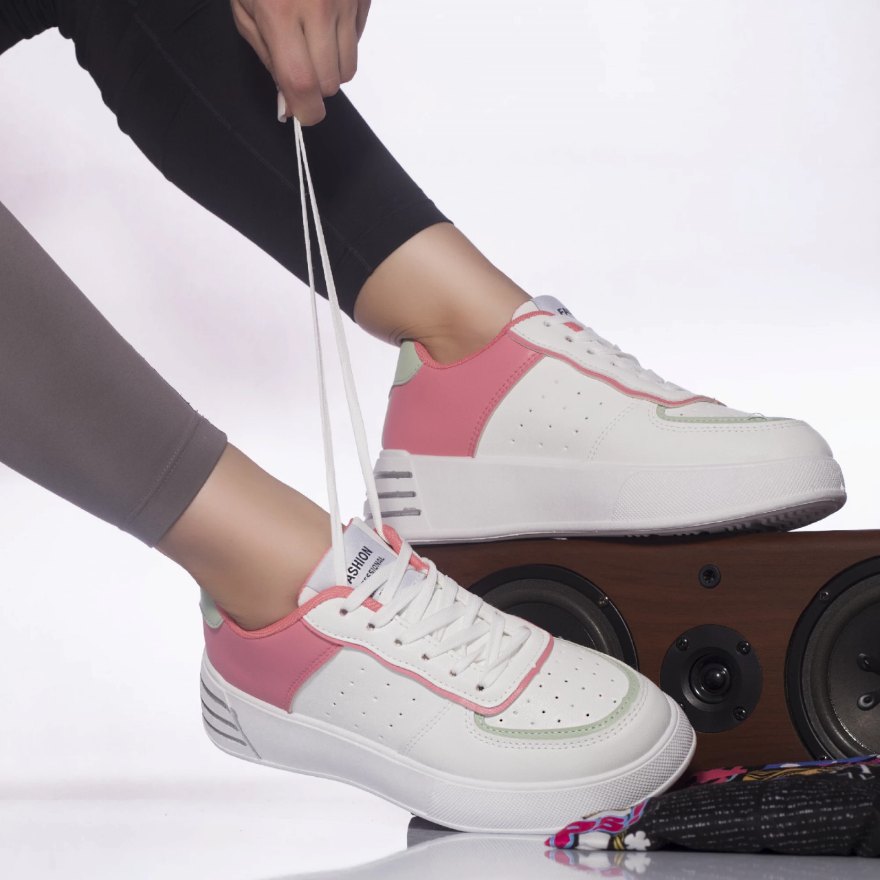 Pantofi sport hadira piele ecologica red
