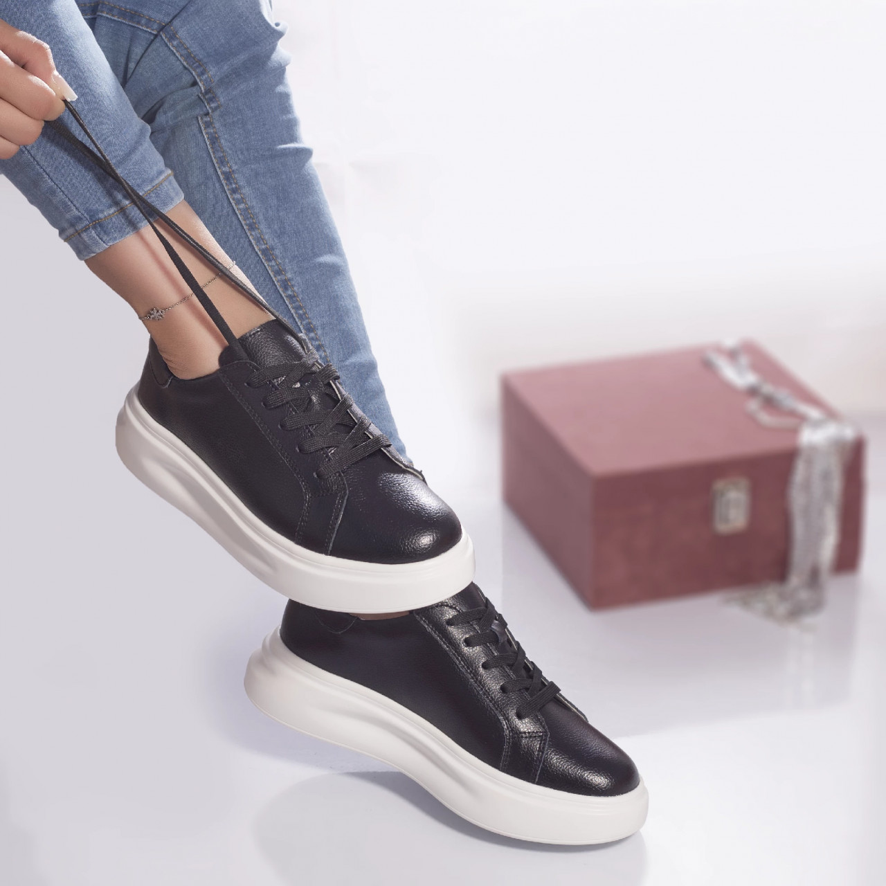 Pantofi casual adelaide piele naturala negru