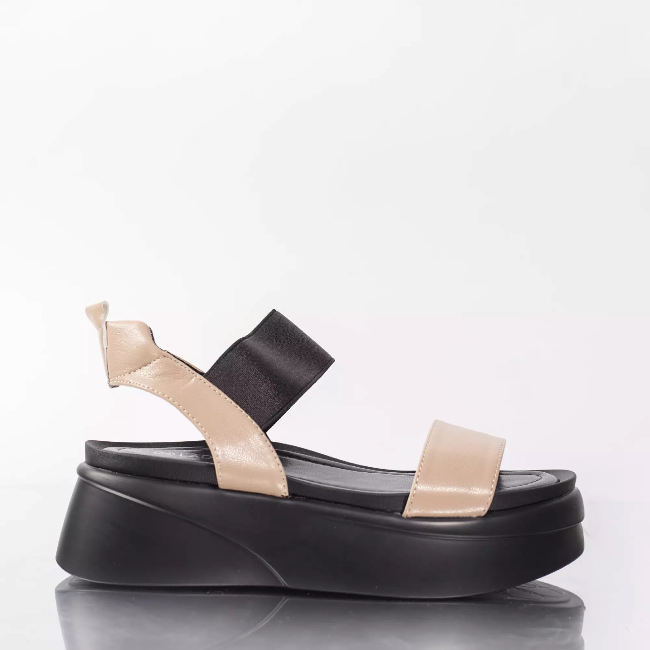 sandale cu platforma monna kaki piele ecologica~3439