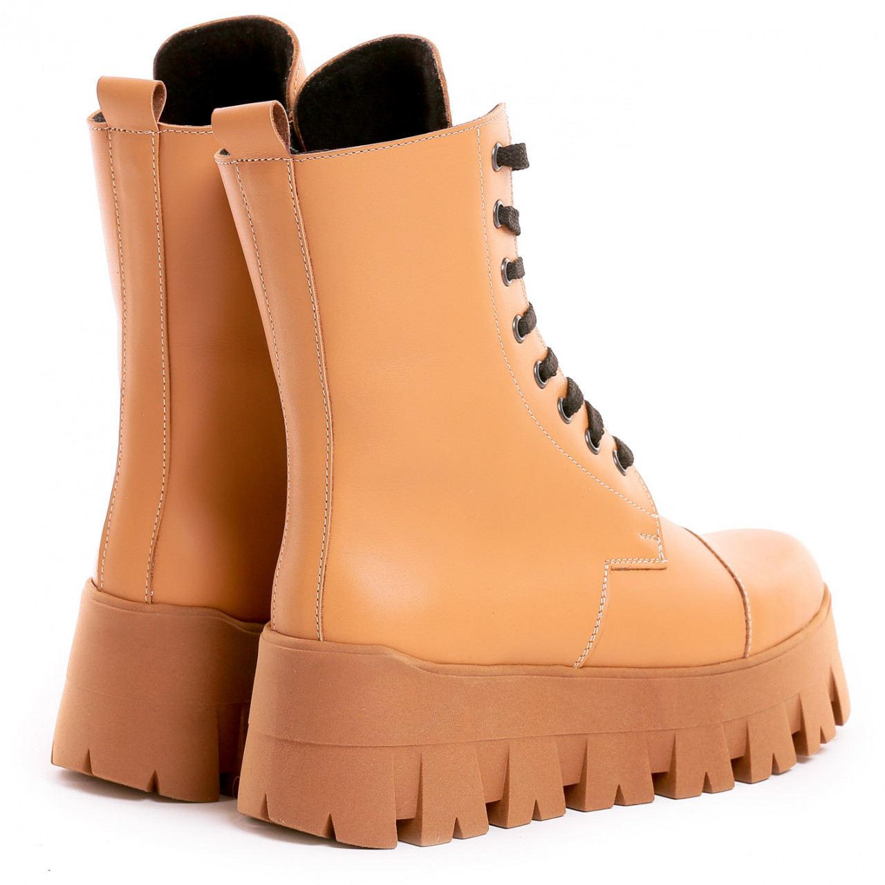 Poze Bocanci Desire Piele Neteda Maro