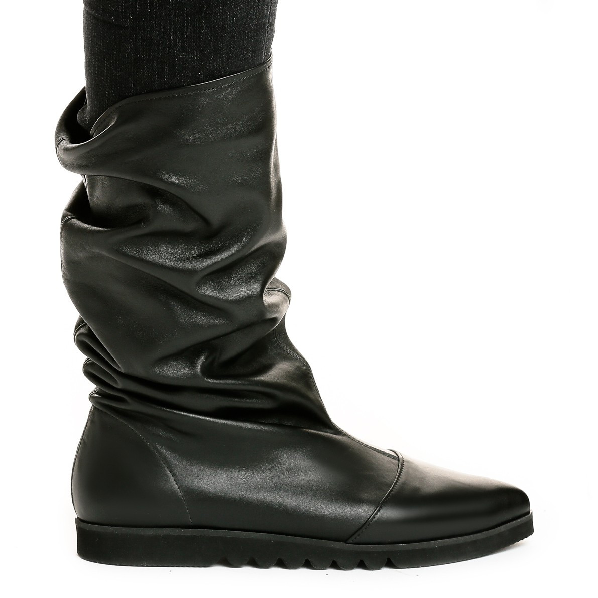 Poze Cizme joase Mara din piele neteda