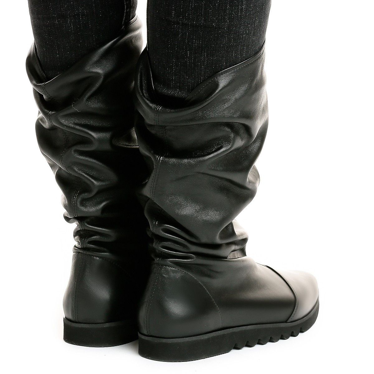 Poze Cizme joase Mara din piele neteda