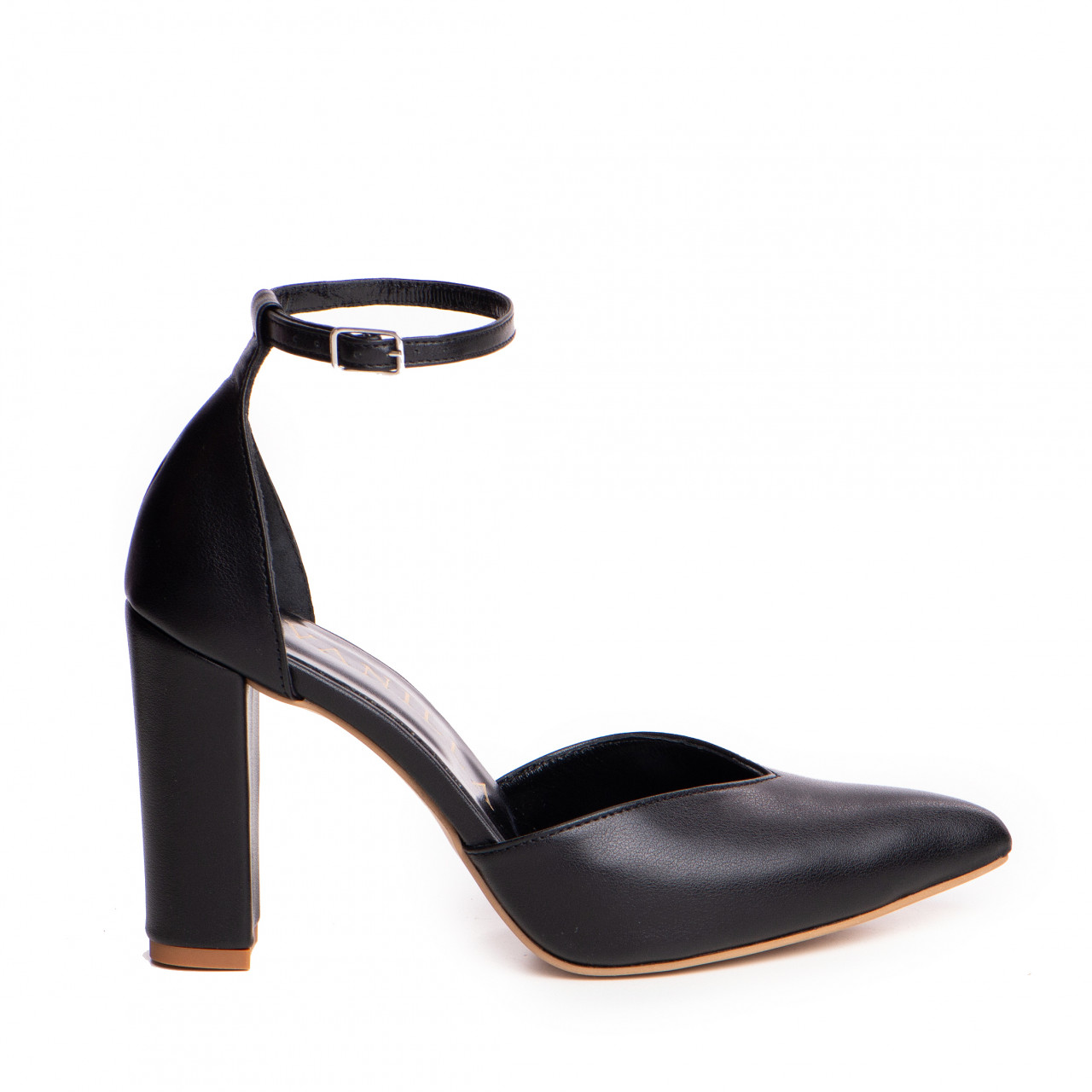 Poze Pantofi Stiletto cu toc Anna din piele neteda neagra