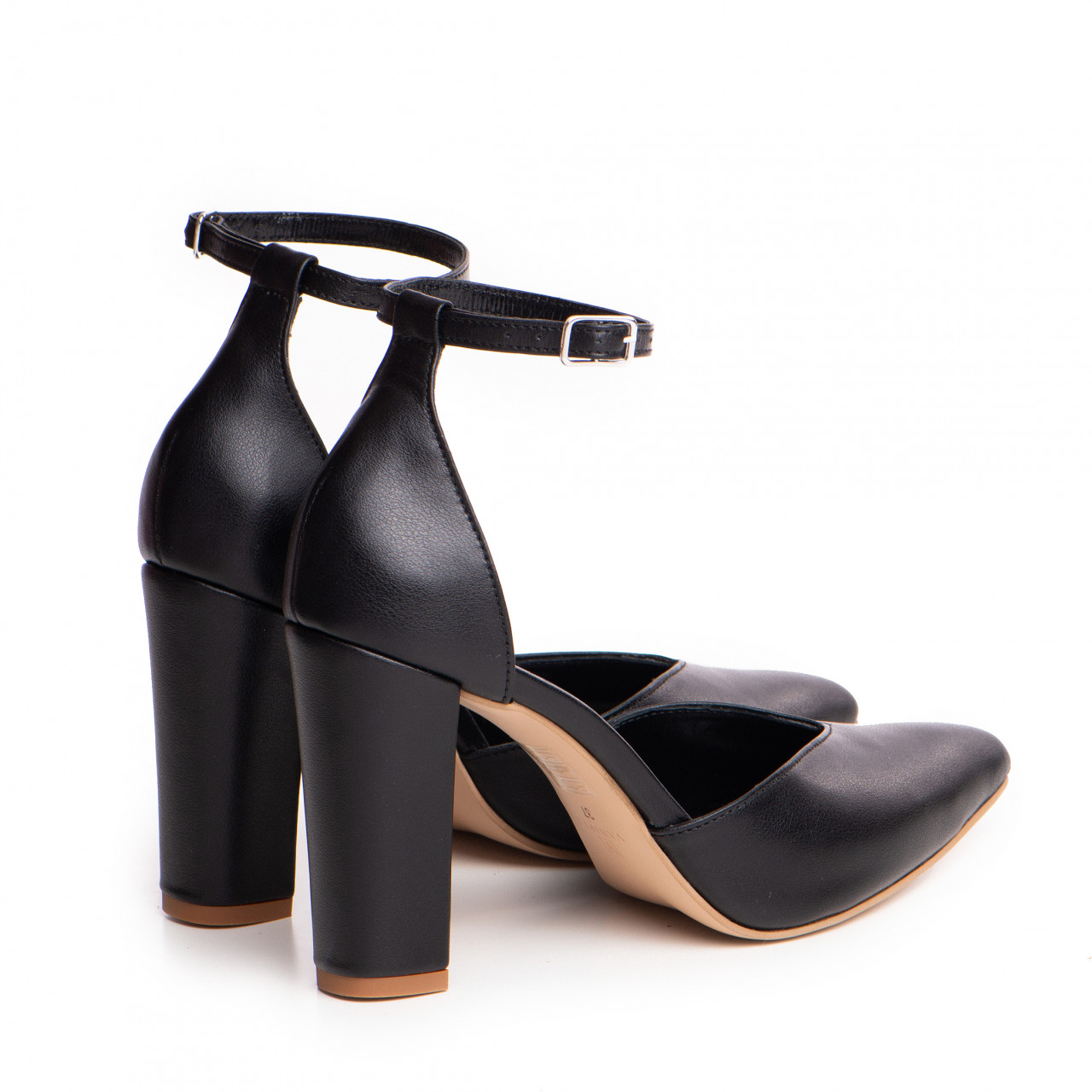 Poze Pantofi Stiletto cu toc Anna din piele neteda neagra