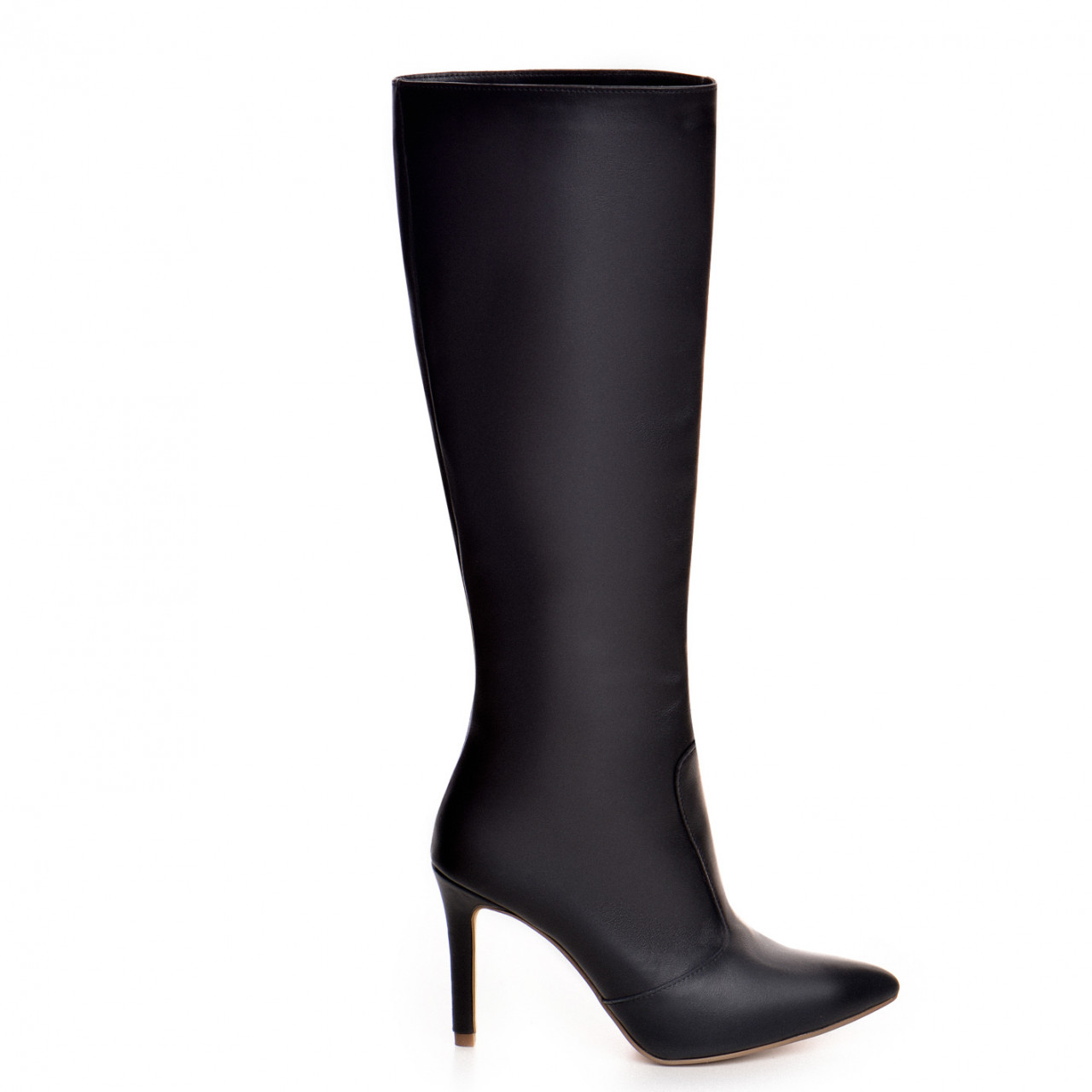 Poze Cizme Valerie cu toc subtire, piele naturala, negre