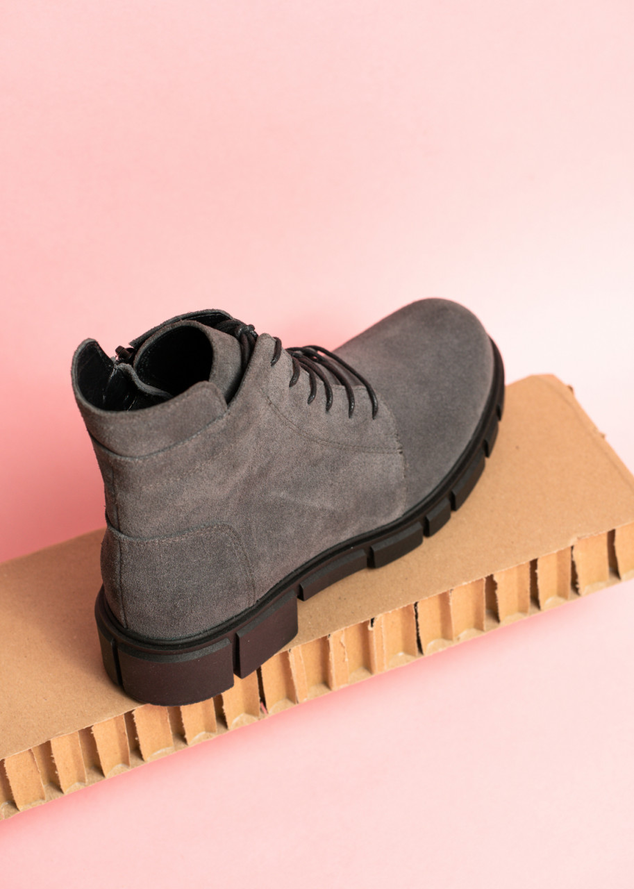 Poze Ghete Malaga Piele Intoarsa Gri