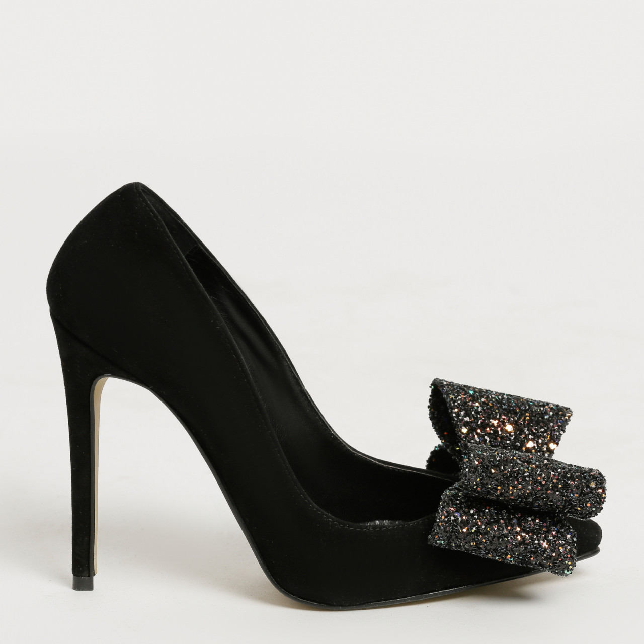 Poze Pantofi Stiletto cu toc Catrina piele naturala intoarsa, negri