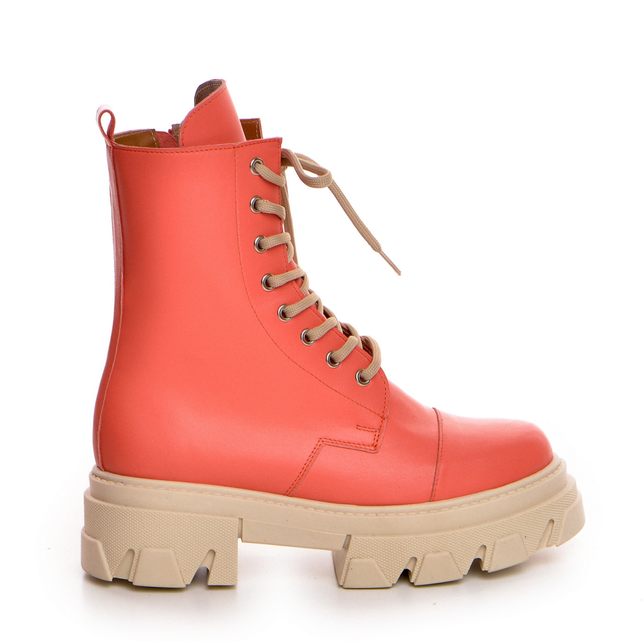 Poze Bocanci Desire Piele Neteda Corai cu talpa bej