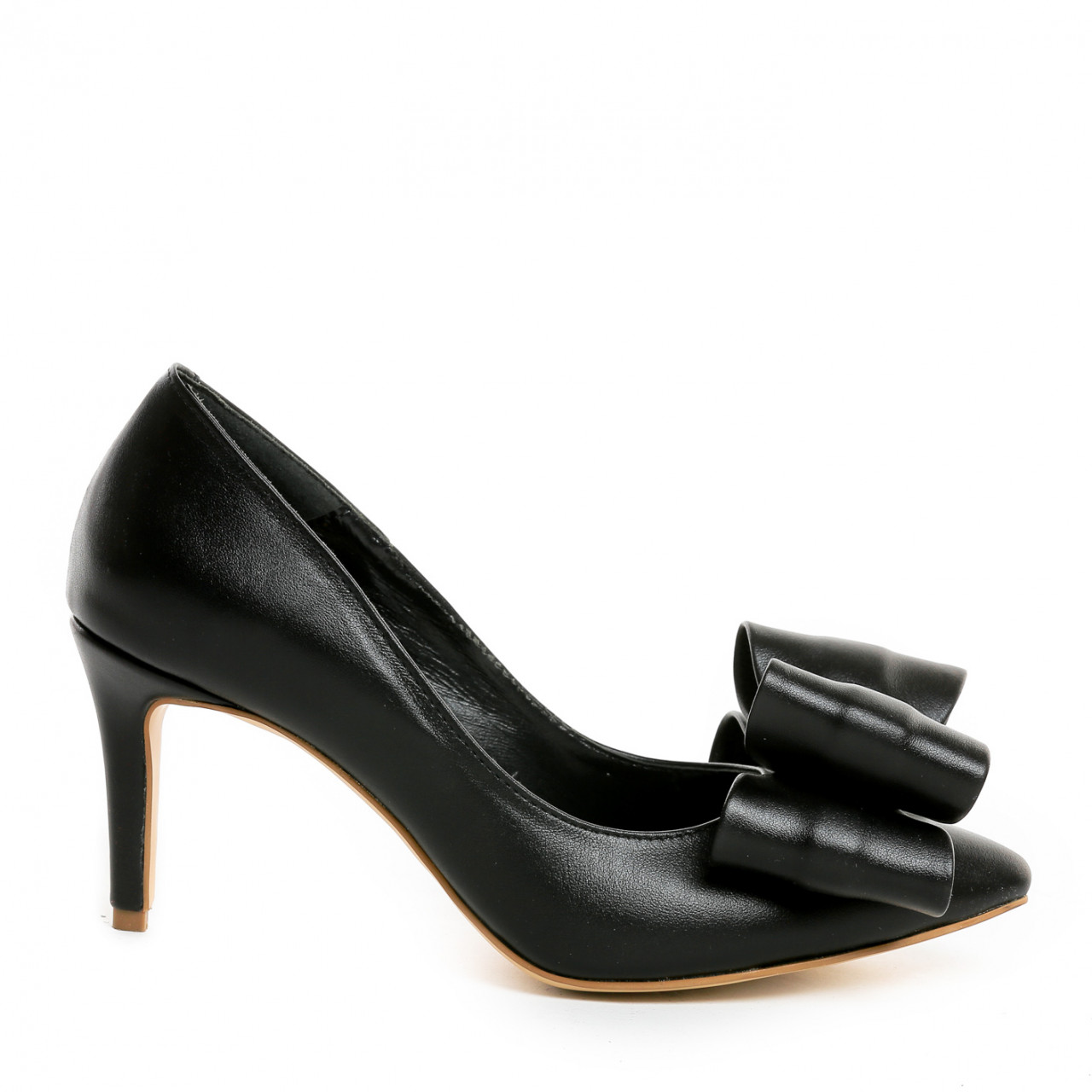 Poze Pantofi Stiletto cu toc subtire Sophie, piele naturala, negri