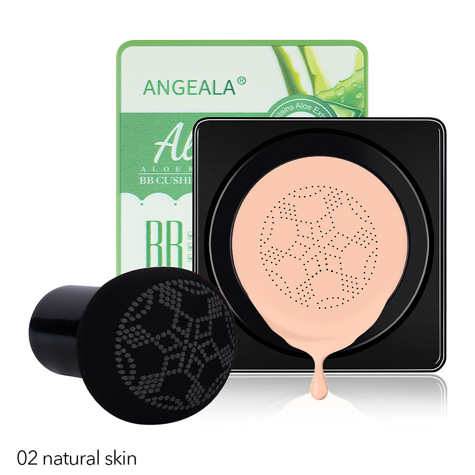 Fond de Ten BB Cream Air Cushion Angeala Aloe, #02 Natural Skin pensulemachiaj imagine noua