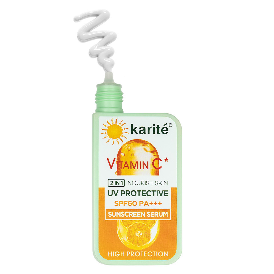 Ser cu protectie solara SPF60 & Vitamin C Karite, 60ml pensulemachiaj.ro imagine noua 2022