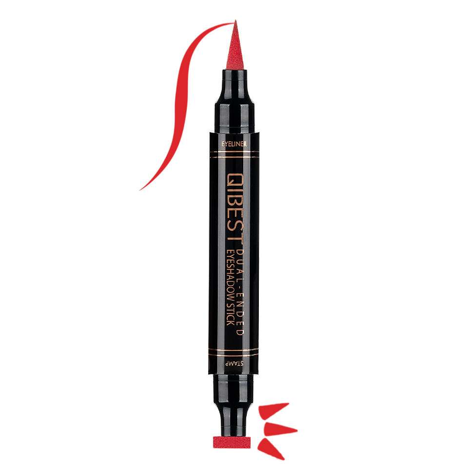 Eyeliner Colorat tip Carioca cu Stampila Ochi, Qibest Mirage Red #05 pensulemachiaj imagine noua