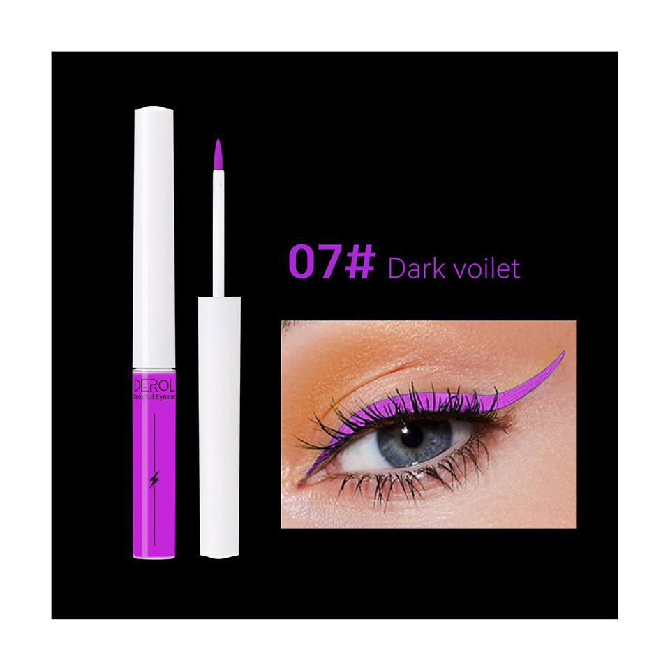 Eyeliner Lichid Colorat Derol Linear Lighting #07 Dark Violet Derol imagine noua 2022 scoalamachiaj.ro