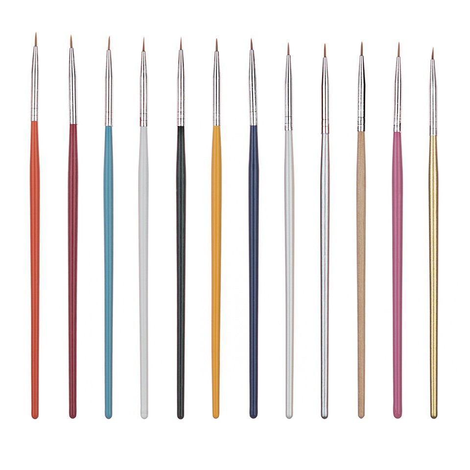 Set 12 Pensule Eyeliner Rainbow pensulemachiaj.ro