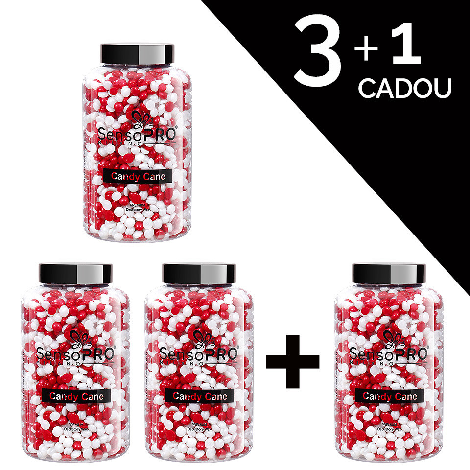 Set 3+1 Gratuit Ceara Epilat Elastica Premium SensoPRO Milano Candy Cane, 400g pensulemachiaj.ro imagine noua 2022