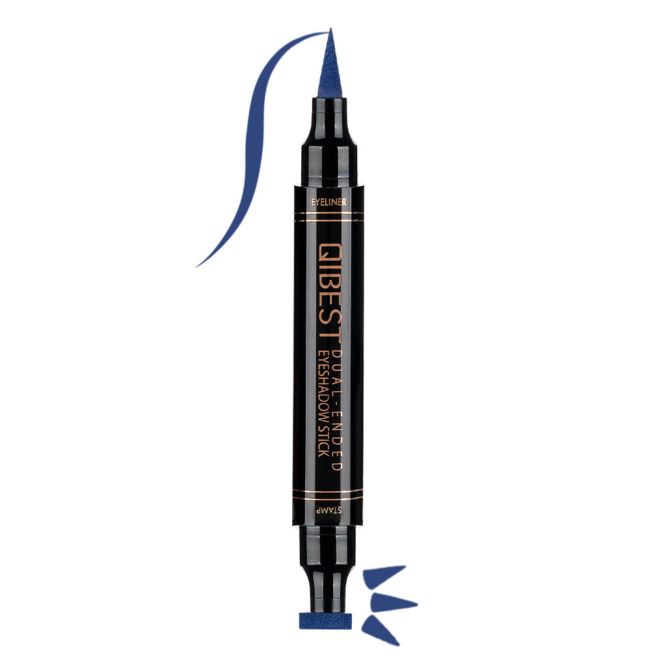 Eyeliner Colorat tip Carioca cu Stampila Ochi, Qibest Mirage Navy Blue #06 pensulemachiaj imagine noua