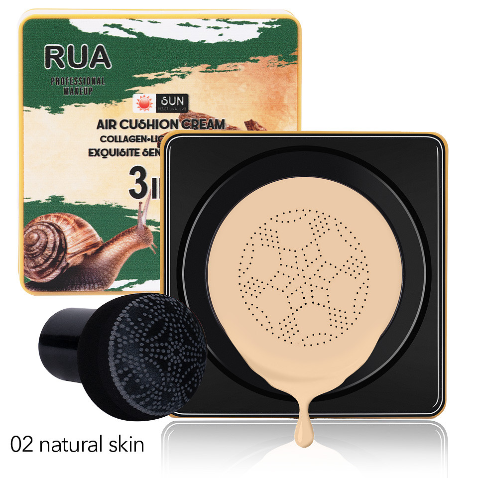 Fond de Ten Air Cusion Cream 3 in 1 Collagen RUA, 02 Natural Skin pensulemachiaj.ro imagine noua 2022